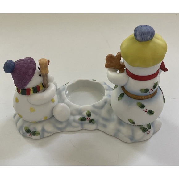 Partylite‎ Snowbell Kids Votive Candle Holder Snowman Porcelain P7869 Christmas - Picture 4 of 11